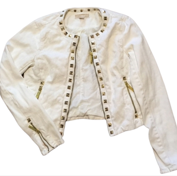 Michael Kors White Denim Jacket XL